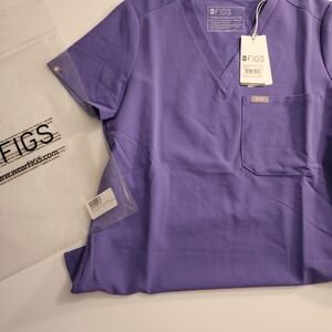 Figs XS Amethyst Catarina Scrub Top